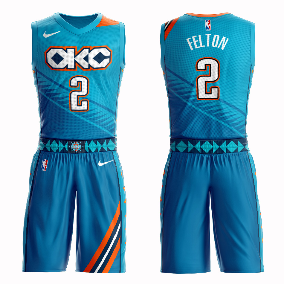 Customized 2019 Men Oklahoma City Thunder 2 Felton blue NBA Nike jersey